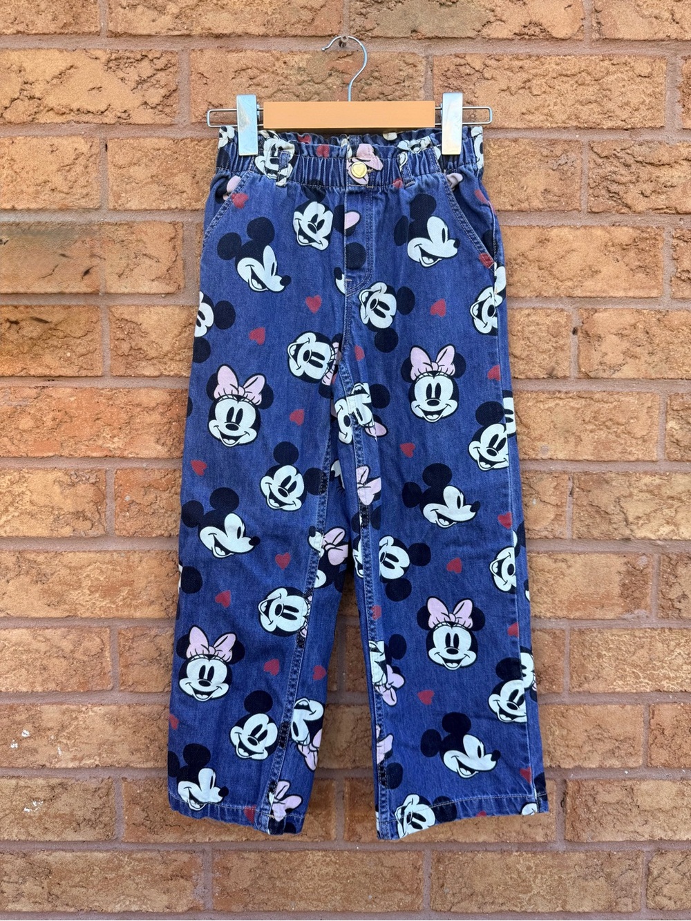 🌿2/$25 • H&M Disney Minnie & Mickey Mouse Wide Leg Jeans